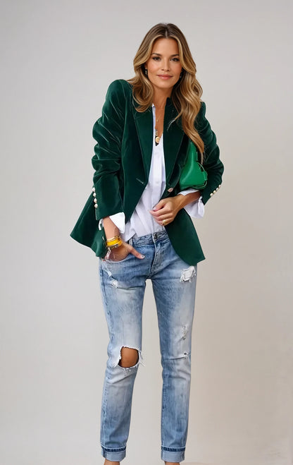 Henrietta – Elegant Velvet Blazer