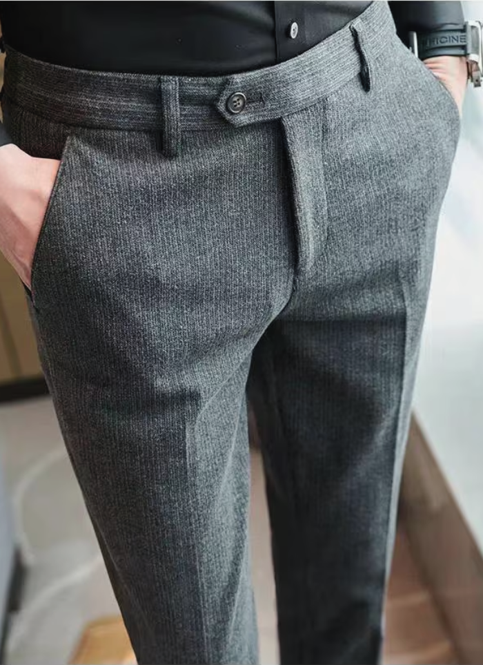 Ravenna Pleated Wool Trousers - Grey