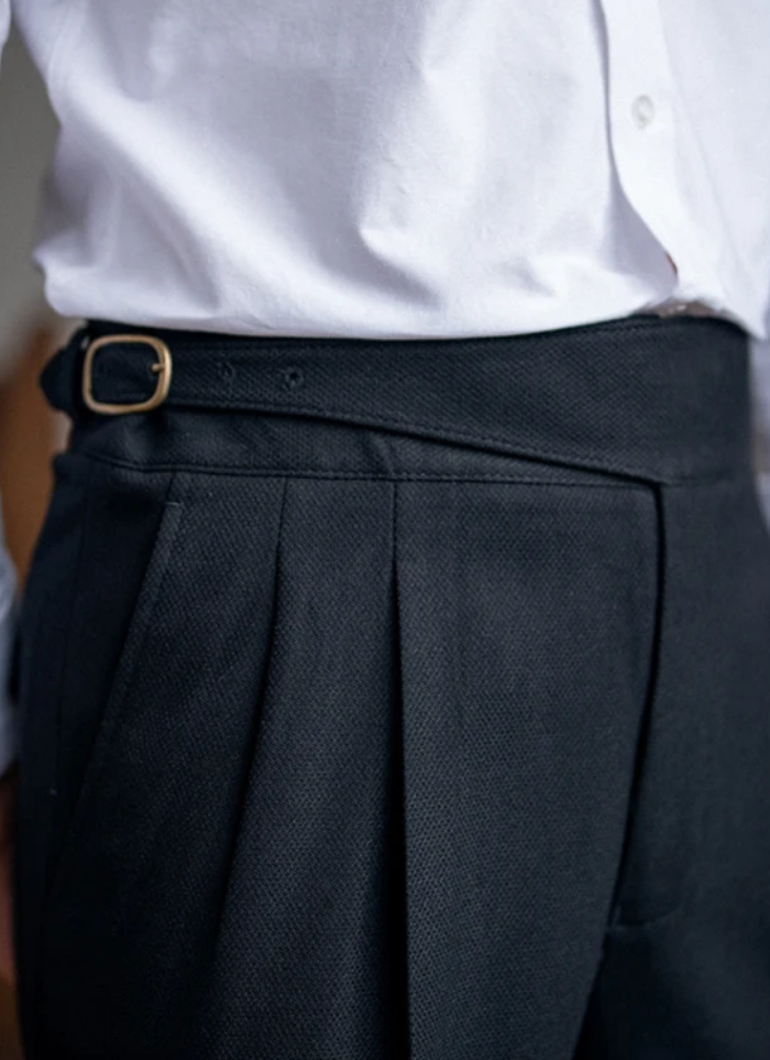 Florence Mid-High Waist Trousers - Navy