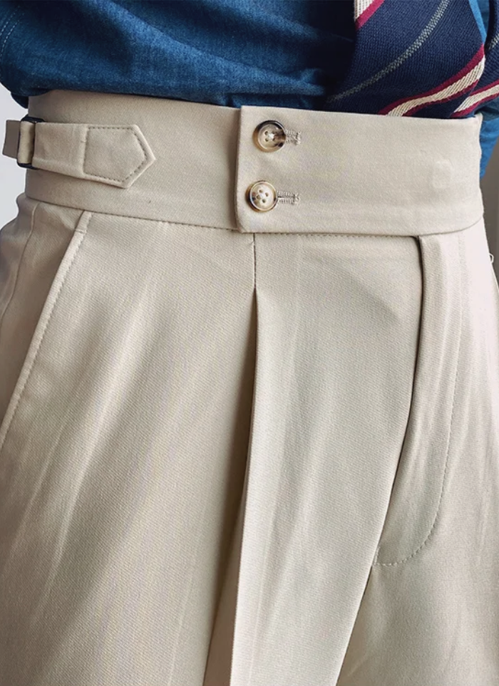 Bologna Mid-High Waist Trousers - Ivory