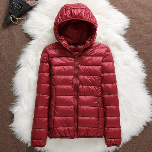 Henrietta Padded Spring Jacket | Dark Red