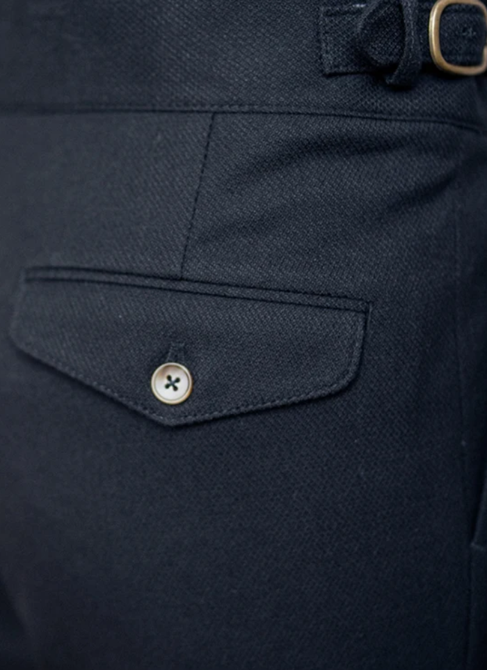 Florence Mid-High Waist Trousers - Navy
