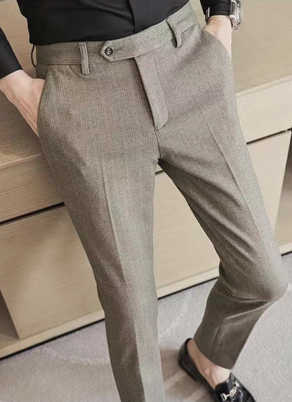 Ravenna Pleated Wool Trousers - Khaki