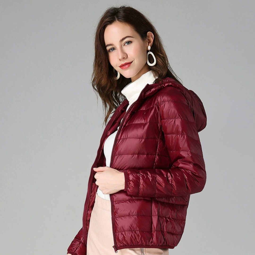 Henrietta Padded Spring Jacket | Dark Red