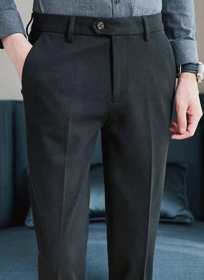 Ravenna Pleated Wool Trousers - Black