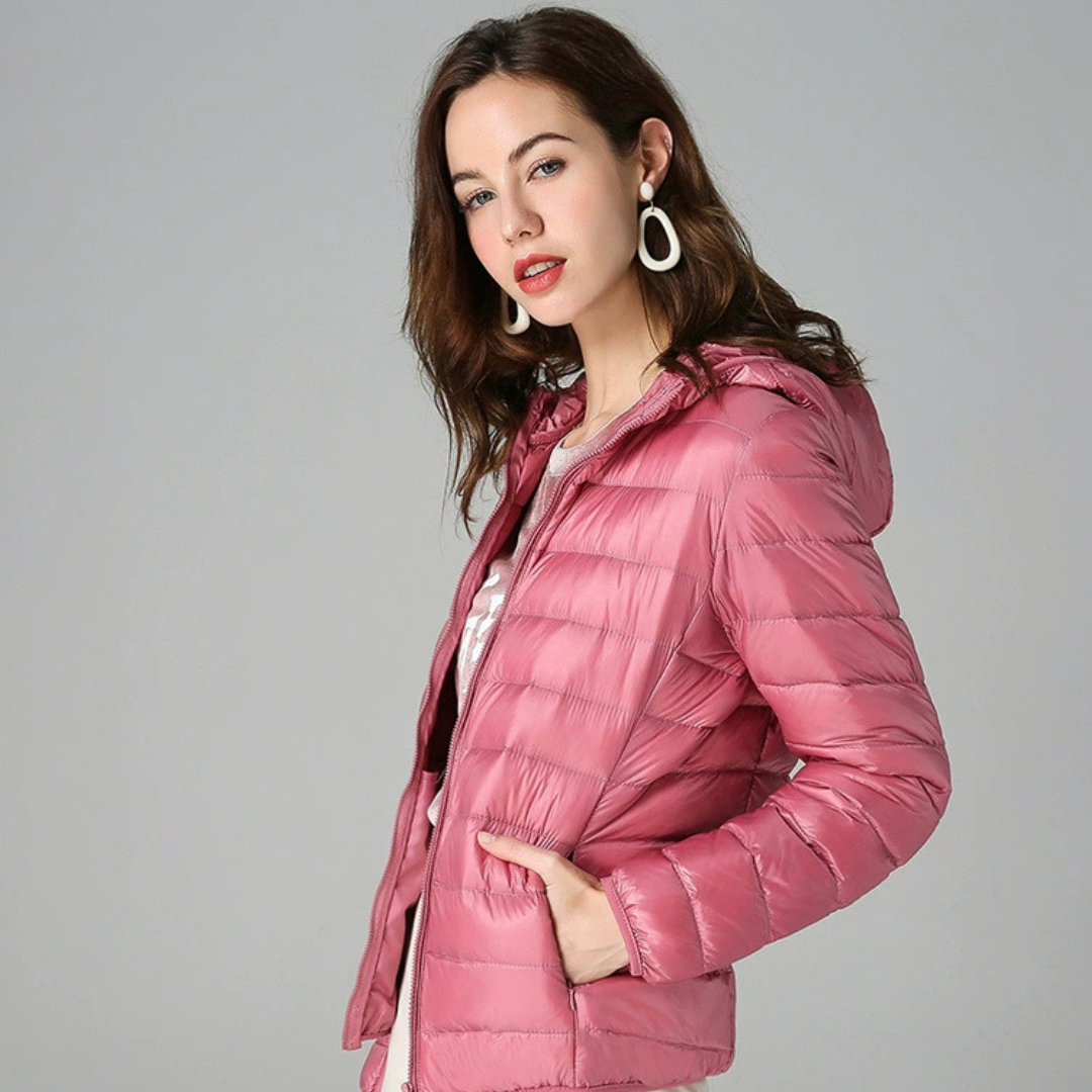 Henrietta Padded Spring Jacket | Salmon