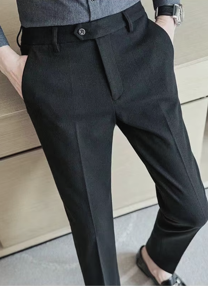 Ravenna Pleated Wool Trousers - Black