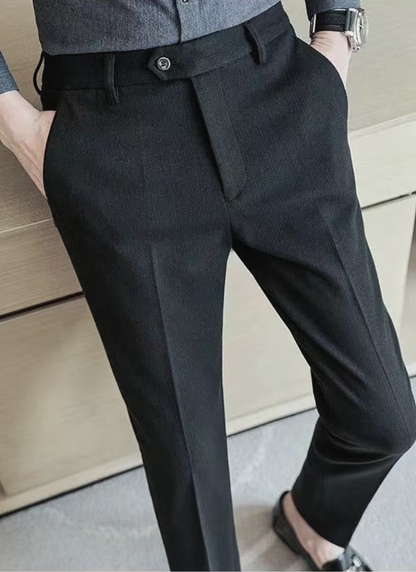 Ravenna Pleated Wool Trousers - Black