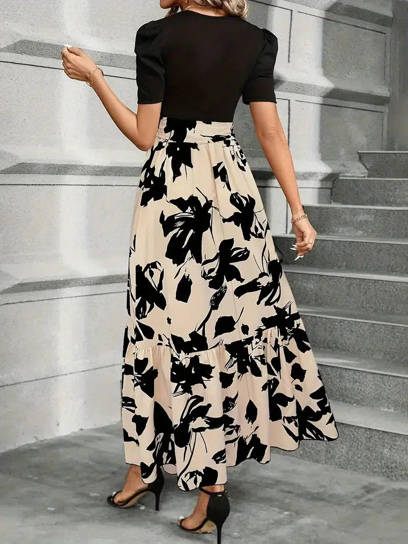 Sylvia – Elegant Botanical Maxi Dress
