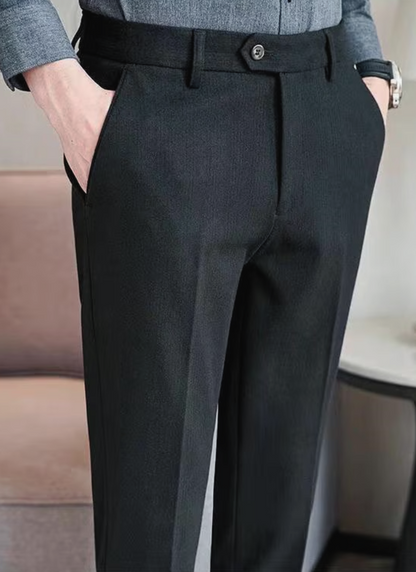 Ravenna Pleated Wool Trousers - Black