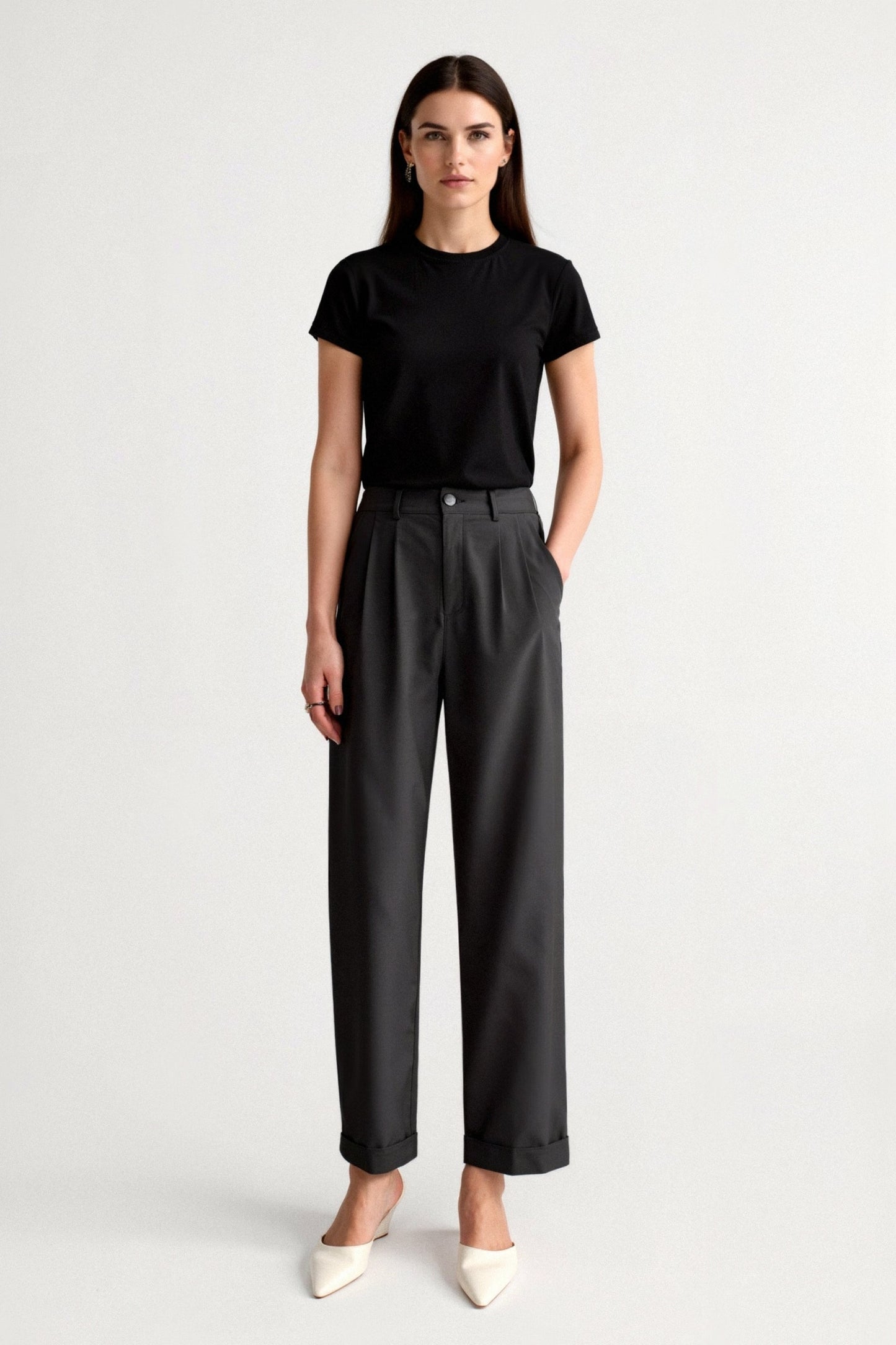 Monaco High Waist Button Pants