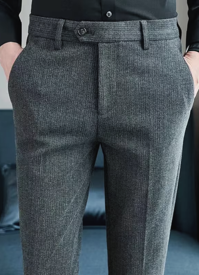 Ravenna Pleated Wool Trousers - Grey