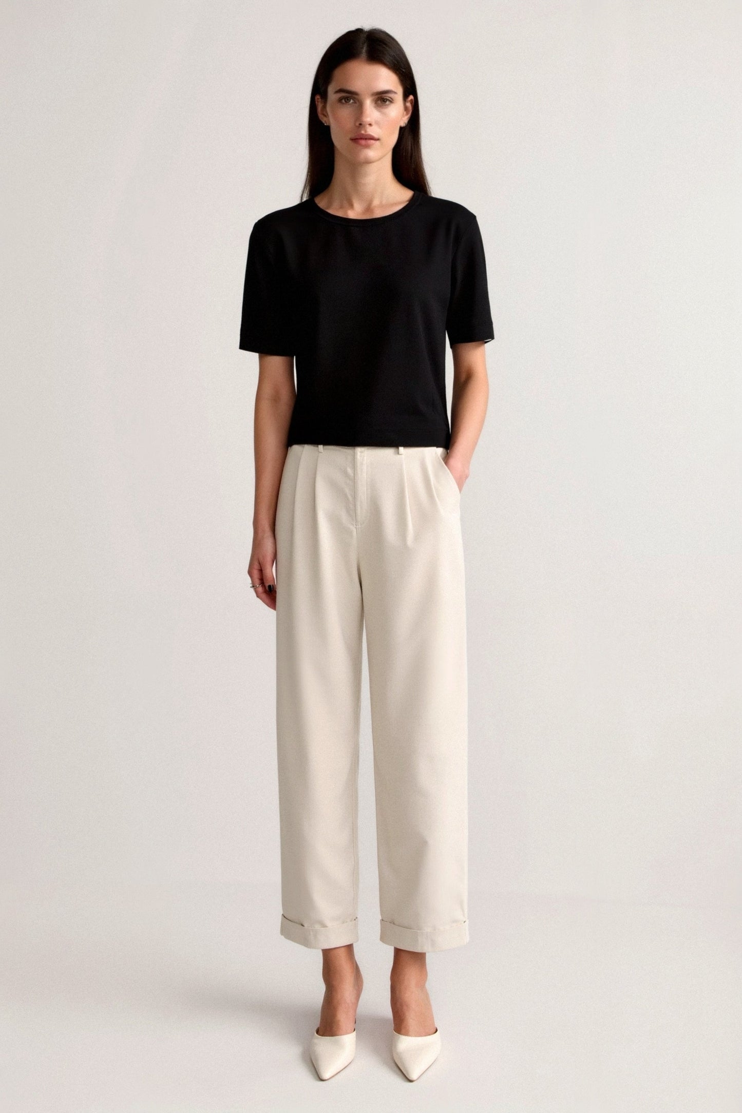 Monaco High Waist Button Pants