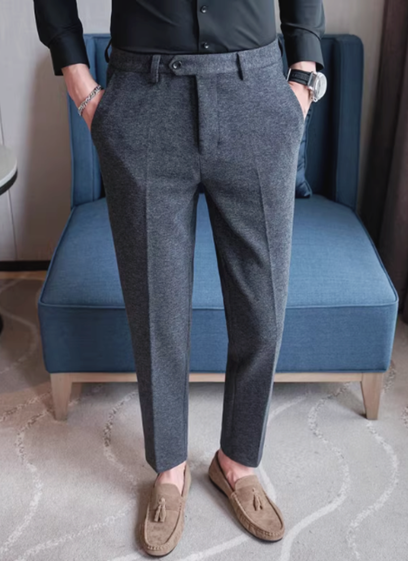 Valesca Wool-Mix Trousers - Gray