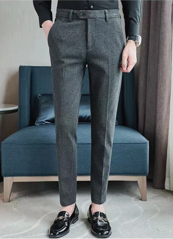 Ravenna Pleated Wool Trousers - Grey