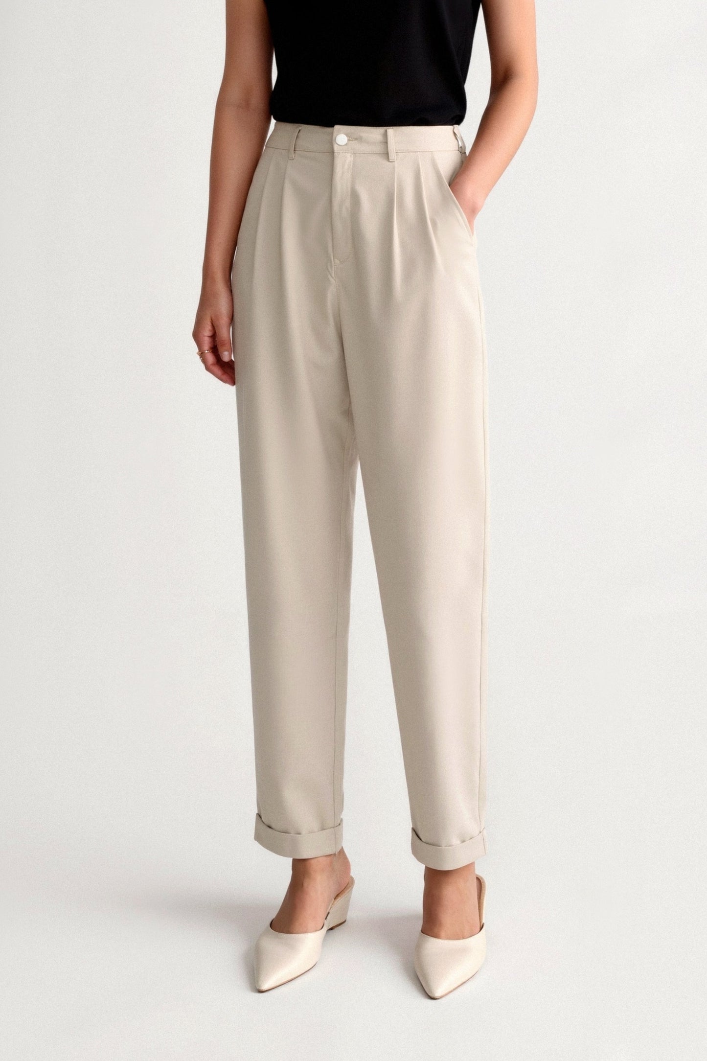 Monaco High Waist Button Pants