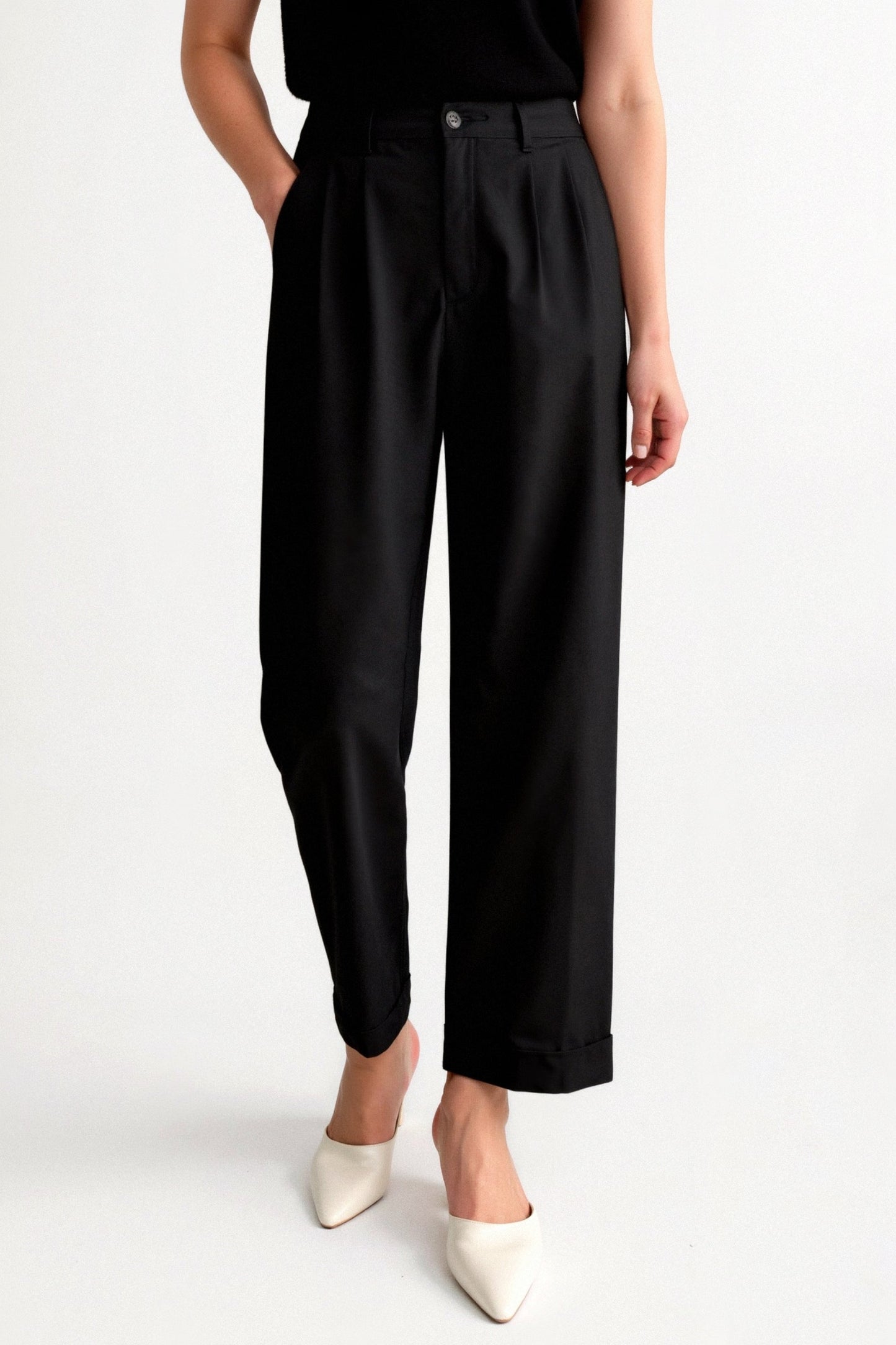 Monaco High Waist Button Pants