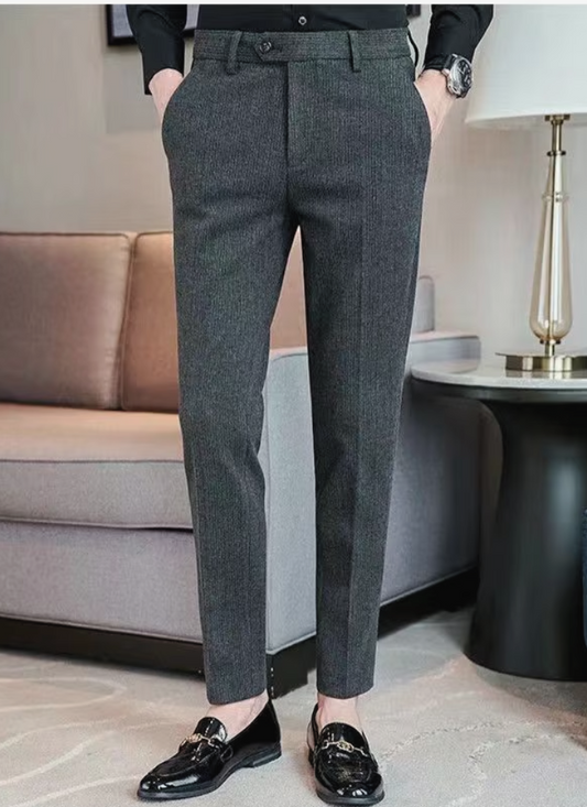 Ravenna Pleated Wool Trousers - Grey