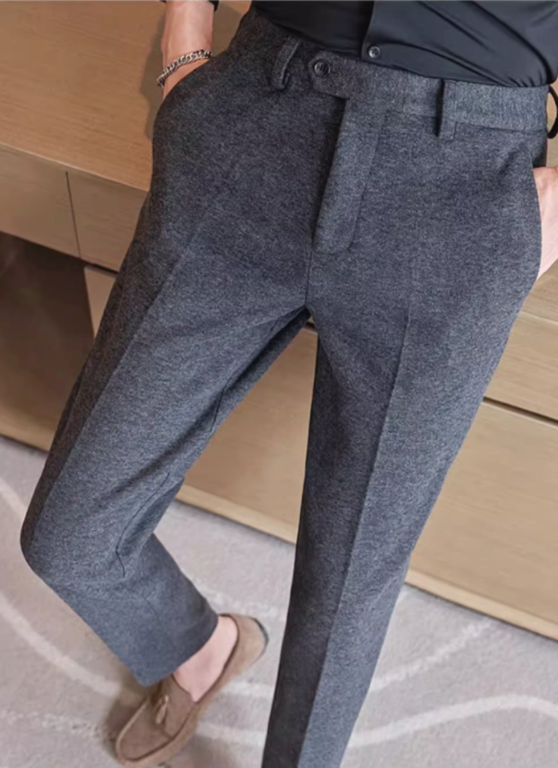 Valesca Wool-Mix Trousers - Gray