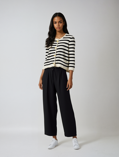 Luisa Striped Wool Vest