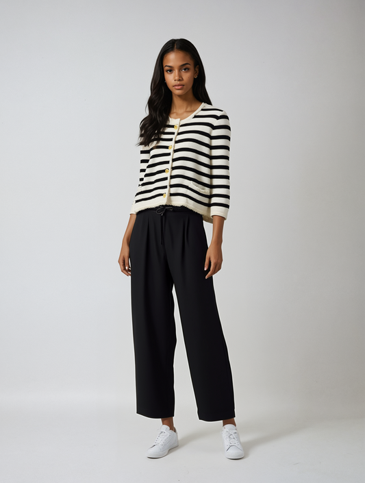 Luisa Striped Wool Vest