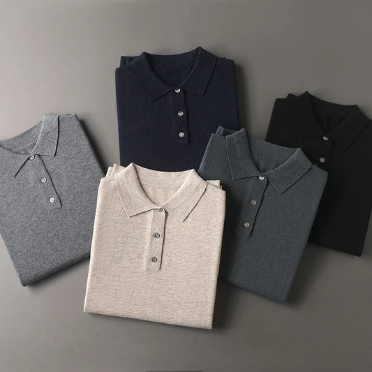 100% Cashmere Longsleeve Polo