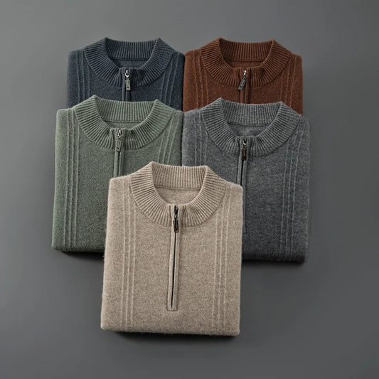 100% Cashmere Half Zip Sweater