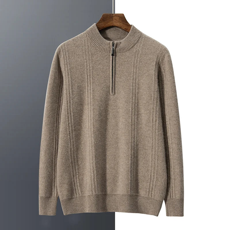 100% Cashmere Half Zip Sweater