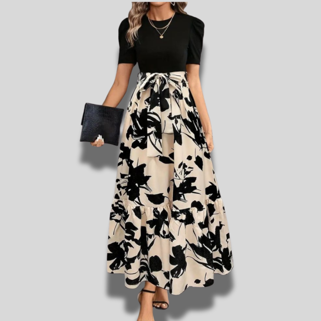 Sylvia – Elegant Botanical Maxi Dress