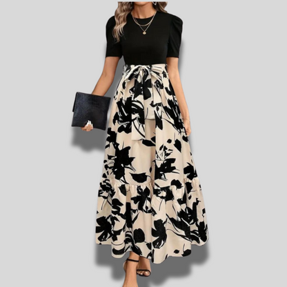 Sylvia – Elegant Botanical Maxi Dress