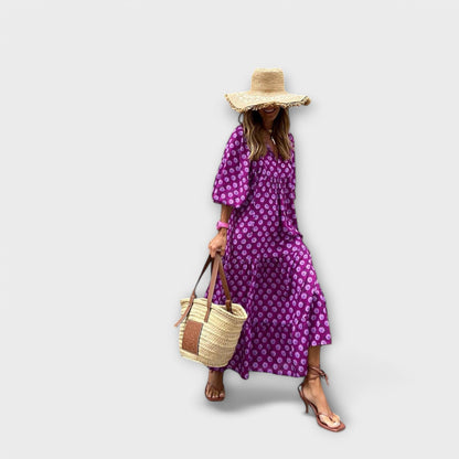 Nora – Elegant Geometric Maxi Dress