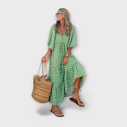 Nora – Elegant Geometric Maxi Dress