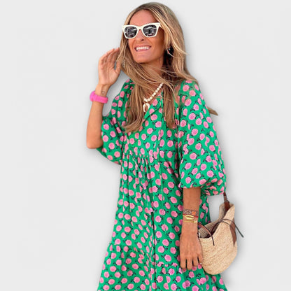 Nora – Elegant Geometric Maxi Dress