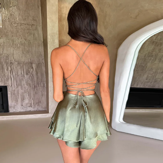 Bella - Backless Satin Dress