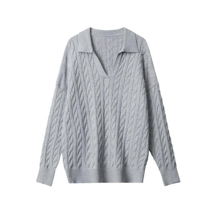 Valc Wool V-neck Knitted Sweater