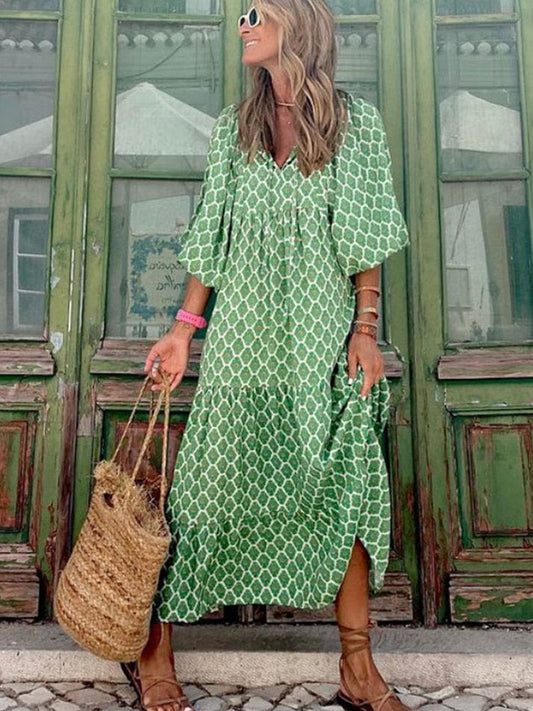 Celeste – Bohemian Green Maxi Dress
