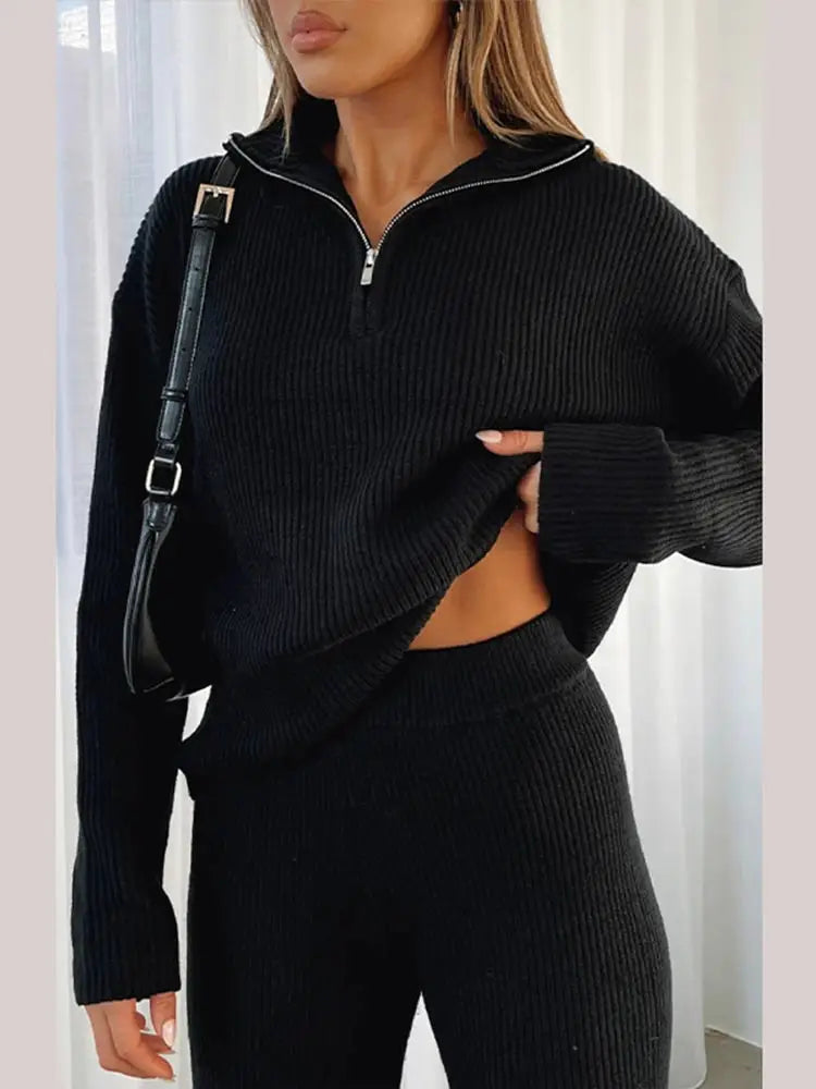 Mia Duo-Knit Flared Set