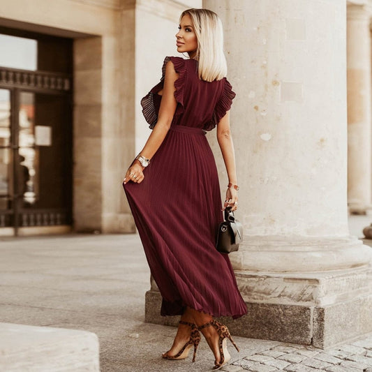 Celeste – Deep Green Boho Maxi Dress