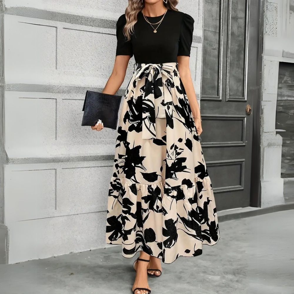 Sylvia – Elegant Botanical Maxi Dress