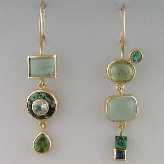 Luciana - Green Dangling Earrings