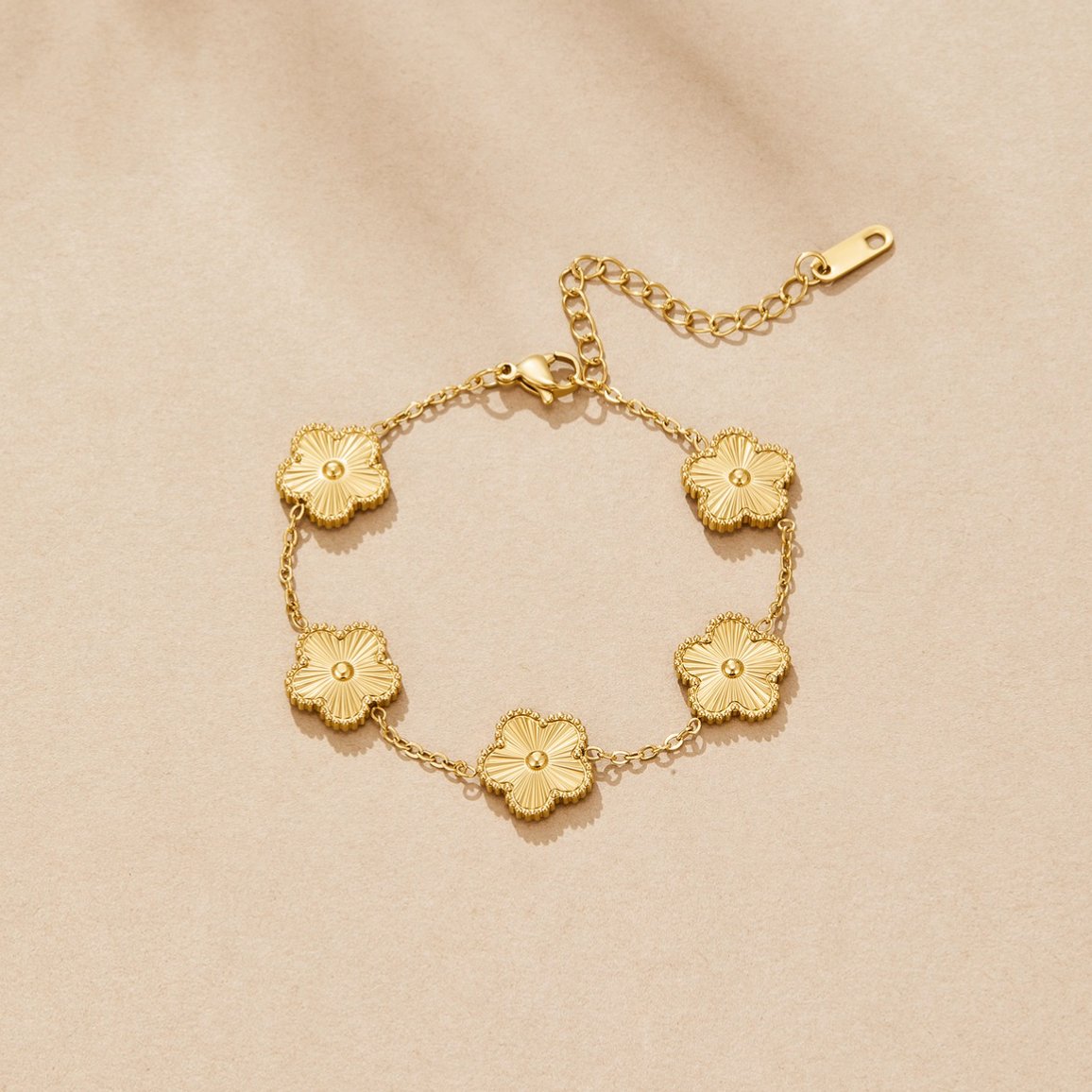 Evelyn Golden Clover Bracelet