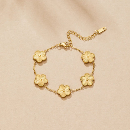 Evelyn Golden Clover Bracelet