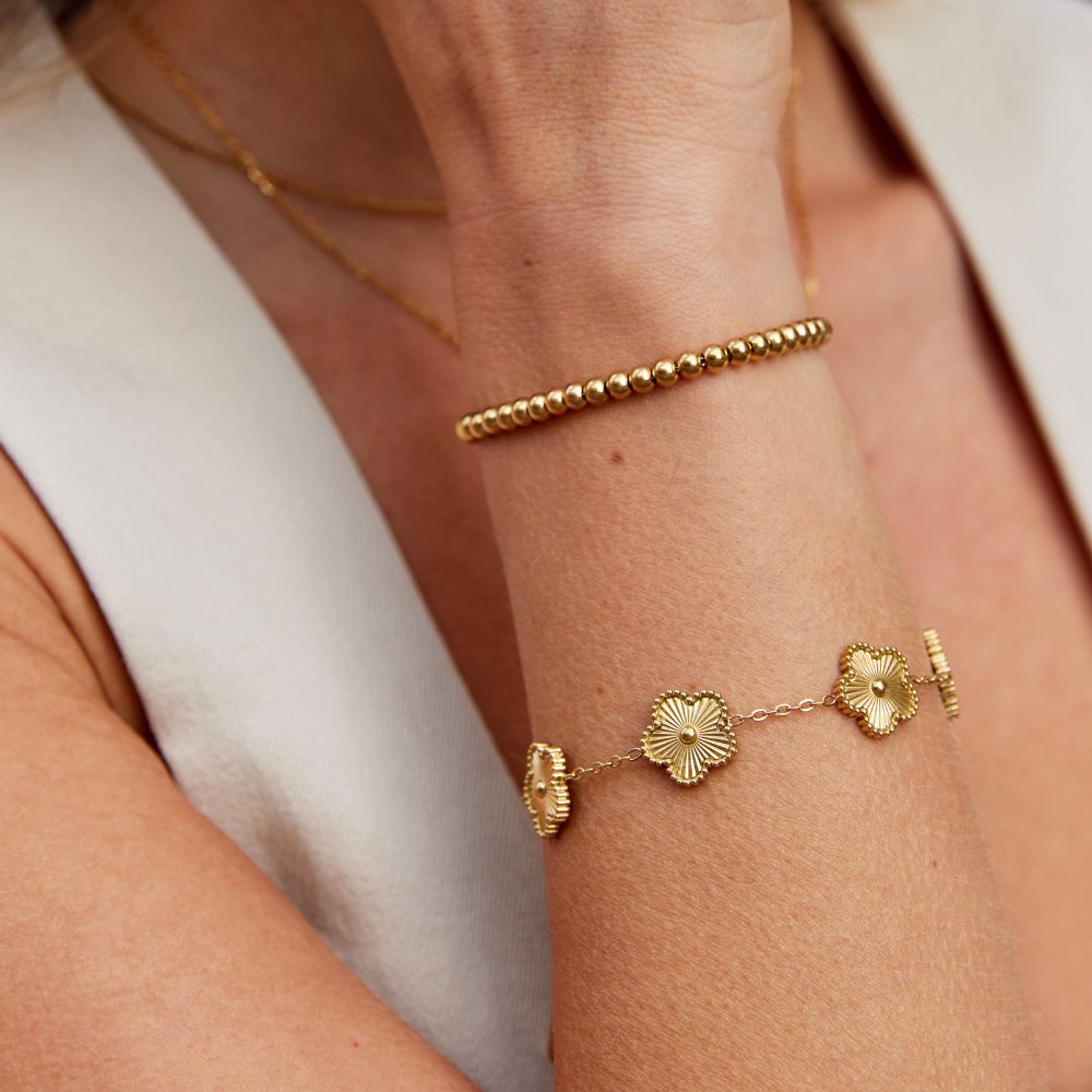 Evelyn Golden Clover Bracelet