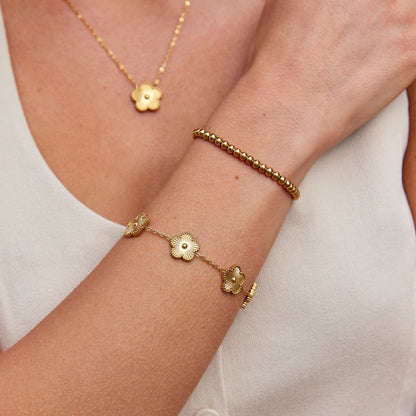 Evelyn Golden Clover Bracelet