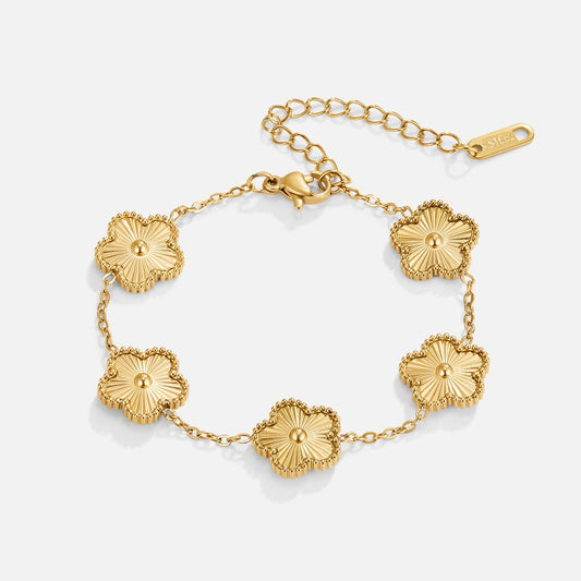 Evelyn Golden Clover Bracelet