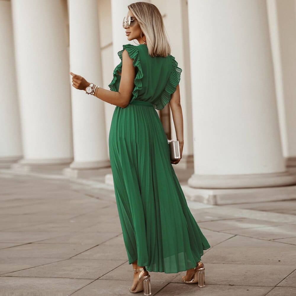 Celeste – Boho V-Neck Midi Dress