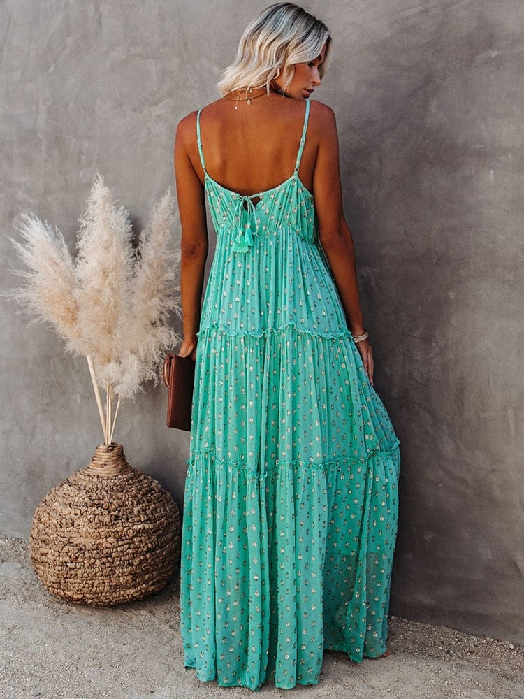 Celeste – Green Ibiza Maxi Dress