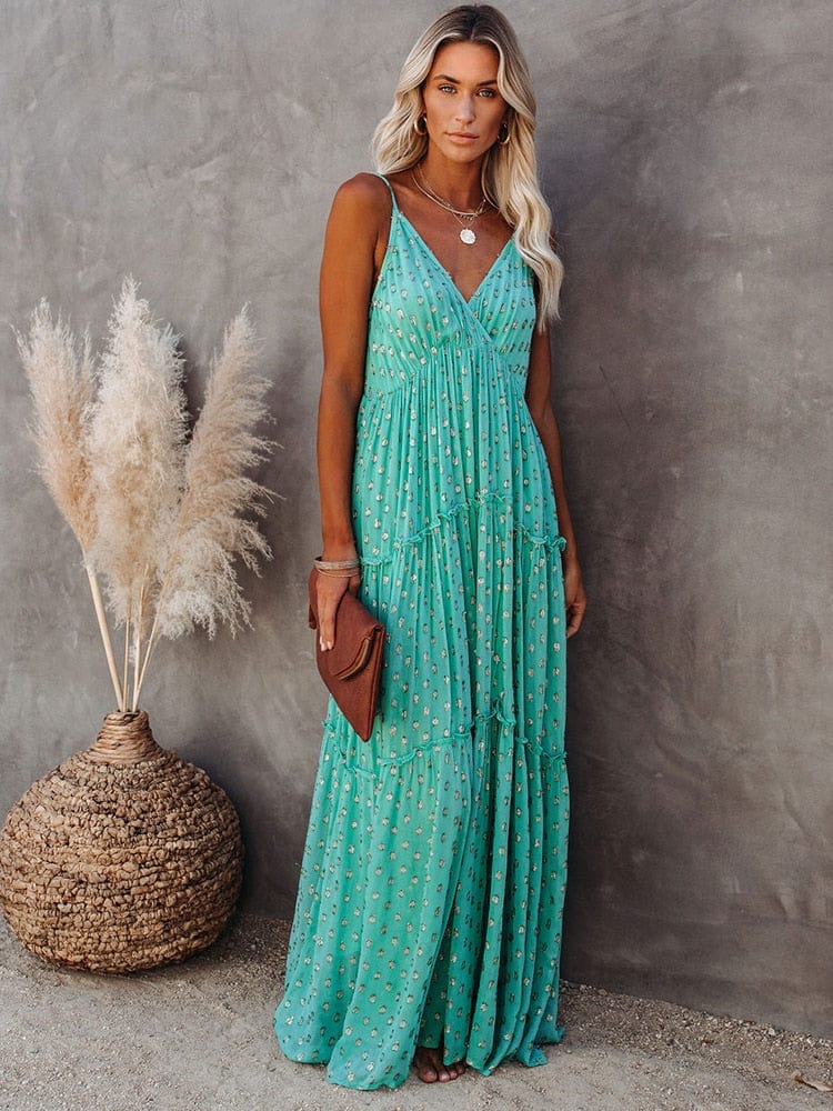 Celeste – Green Ibiza Maxi Dress