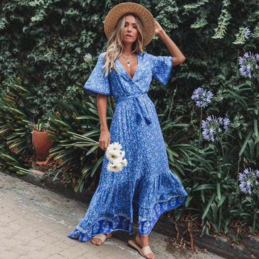 Celeste – Chic Bohemian Halter Dress