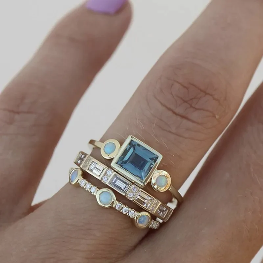 Azzurra - Crystal Ring Set
